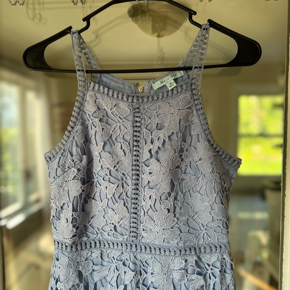 She + Sky Blue Halter Sundress Mini